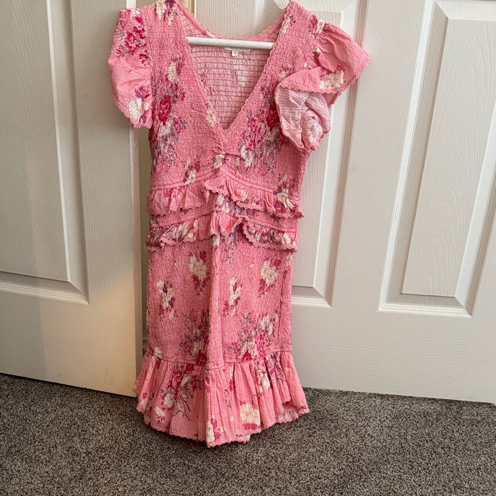 LoveShackFancy Pink Textured Dress